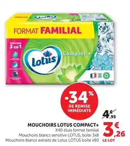 Super U Lotus mouchoirs compact+ offre