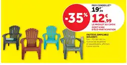 Super U Fauteuil empilable dolomiti offre