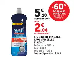 Super U Finish liquide de rinçage lave vaisselle offre