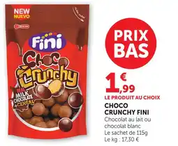 Super U Fini choco crunchy offre