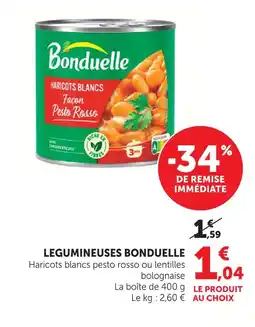 Super U Bonduelle legumineuses offre
