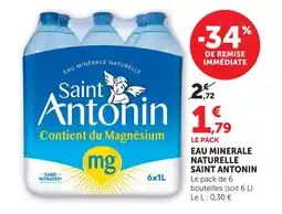 Super U Saint antonin eau minérale naturelle offre