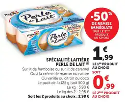 Super U Perle de lait spécialité laitière offre