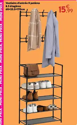 Maxi Bazar Vestiaire d'entrée 8 patères & 5 étagères offre