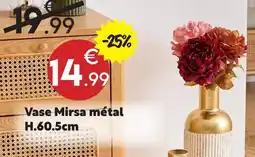 Maxi Bazar Vase mirsa métal h.60.5cm offre