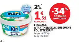 Super U Kiri fromage à tartiner délicieusement fouetté offre