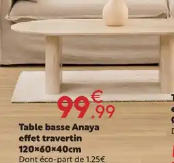 Maxi Bazar Table basse anaya effet travertin offre