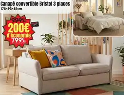 Maxi Bazar Canapé convertible bristol 3 places offre
