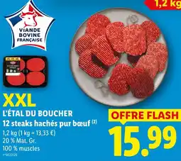 Lidl L'étal du boucher 12 steaks hachés pur bœuf offre