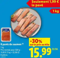 Lidl 8 pavés de saumon offre