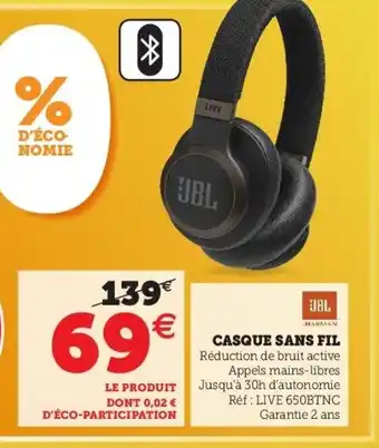 Super U Casque Sans Fil offre