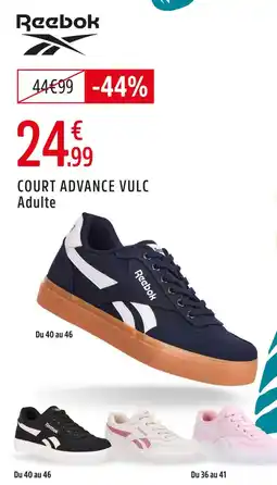 Intersport Reebok court advance vulc adulte offre