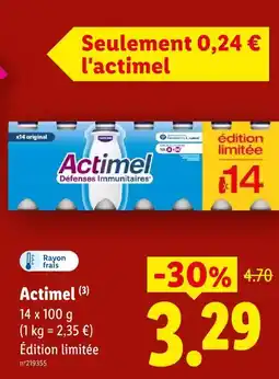 Lidl Actimel offre