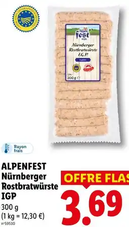 Lidl Alpenfest nürnberger rostbratwürste igp offre