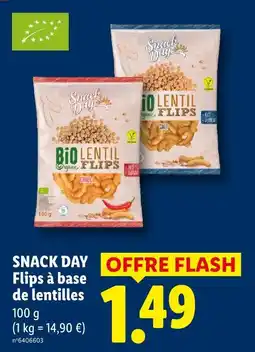 Lidl Snack day flips à base de lentilles chili offre