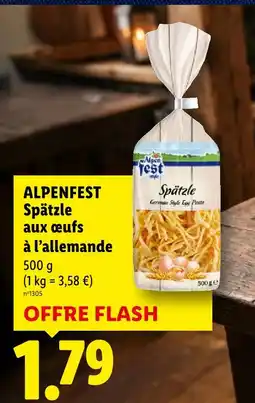 Lidl Alpenfest spätzle aux œufs à l'allemande offre