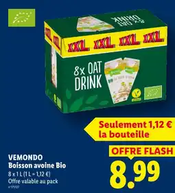 Lidl Vemondo boisson avoine bio offre