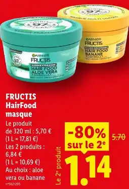 Lidl Fructis hairfood masque offre