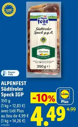 Lidl Alpenfest südtiroler speck igp offre