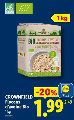 Lidl Crownfield flocons d'avoine bio offre