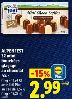 Lidl Alpenfest 32 mini bouchées glaçage au chocolat offre