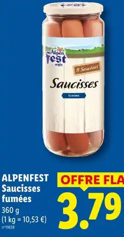 Lidl Alpenfest saucisses fumées offre