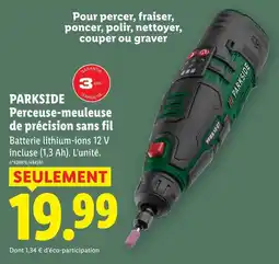 Lidl Parkside perceuse-meuleuse de précision sans fil offre
