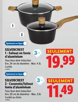 Lidl Silvercrest faitout en fonte d'aluminium offre