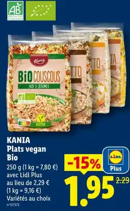 Lidl Kania plats vegan bio offre