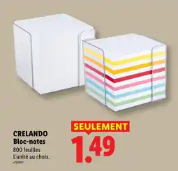Lidl Crelando bloc-notes offre