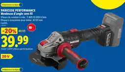 Lidl Parkside performance meuleuse d'angle sans fil offre