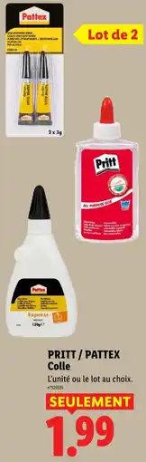 Lidl Pritt / pattex colle offre