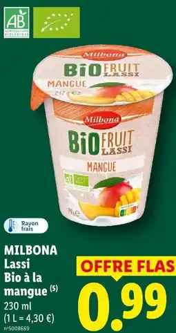 Lidl Milbona lassi bio à la mangue offre