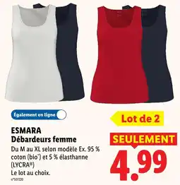 Lidl Esmara débardeurs femme offre