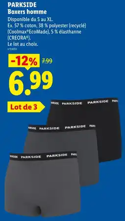 Lidl Parkside boxers homme offre