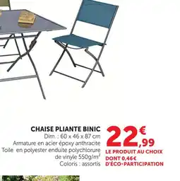 Super U Chaise pliante binic offre