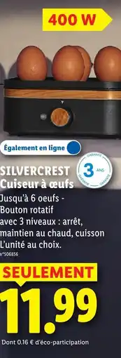 Lidl Silvercrest cuiseur à œufs offre
