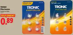 Lidl Tronic piles bouton lr44 offre