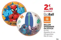 Super U Mondo ballon spiderman ou stitch offre