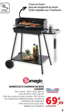 Super U Somagic barbecue à charbon de bois lugano offre
