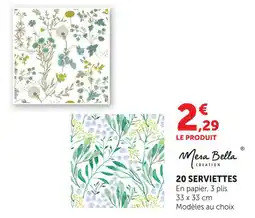 Super U Mesa bella 20 serviettes offre