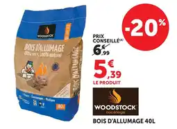 Super U Woodstock bois d'allumage 40l offre