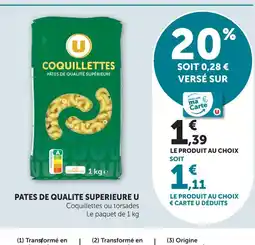 U Express U pâtes de qualité supérieure offre