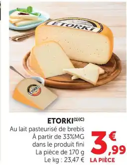 U Express Etorki fromage au lait pasteurisé de brebis offre