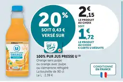 U Express U 100% pur jus pressé orange offre