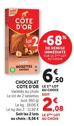 U Express Côte d'or chocolat offre