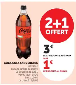 U Express Coca cola sans sucres offre