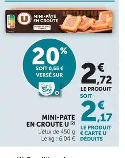 U Express U mini-pâté en croûte offre