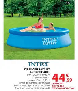 Super U Intex kit piscine easy set autportante offre