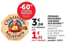 U Express Chaussee aux moines fromage pasteurise offre